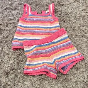 Jessica Simpson Pink and Multicolor Kids Matching Set 2T Knitted